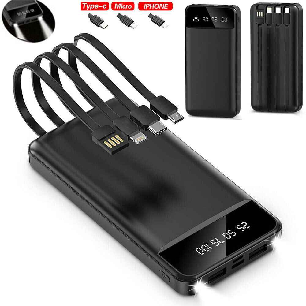 Power Bank 9000000mAh Fast Charger 4 USB Ports