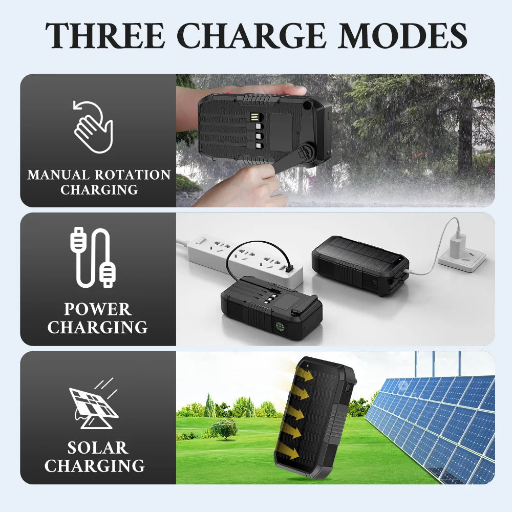 New Solar Portable Power Source Large Capacity Hand Solar Charging Unit Outdoor Emergency Charger