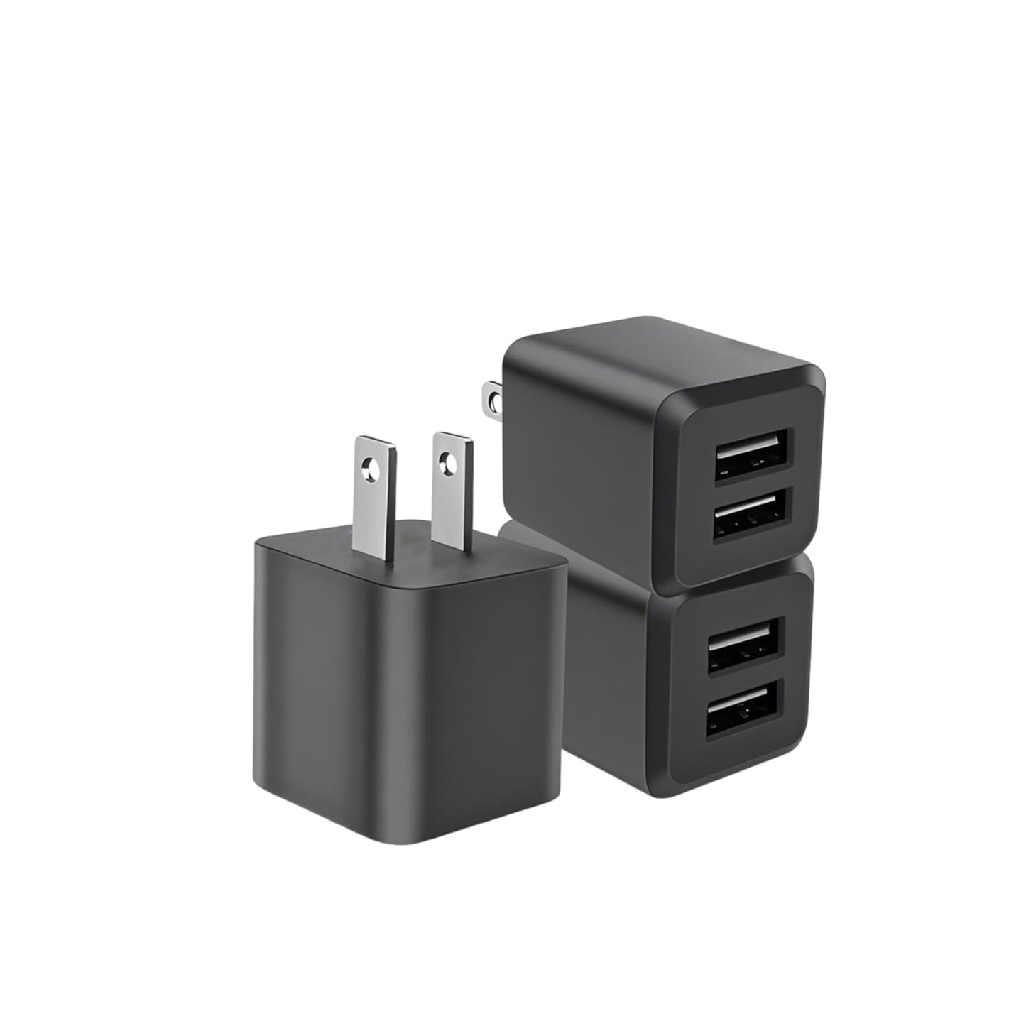 USB Wall Charger, Dual Port Cube Power Adapter Charger Plug Block Charging Box, Dual Port Wall Fast Charging Adapter, Compatible for i Phone 14 13 12 11，Milky White