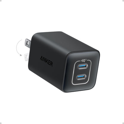 Anker Nano 47W USB C Charger, 2 Port Compact Foldable GaN Charger for iPhone 17 / 16, Galaxy, Pixel, Compatible with MagSafe (White)