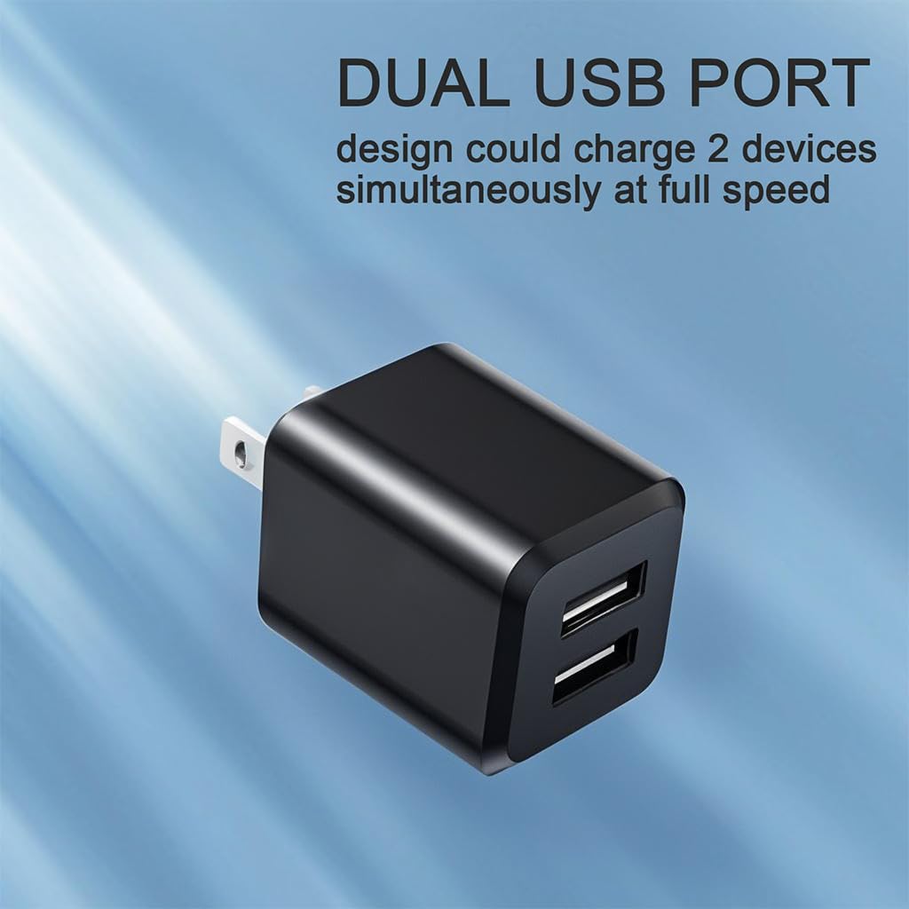 USB Wall Charger, Dual Port Cube Power Adapter Charger Plug Block Charging Box, Dual Port Wall Fast Charging Adapter, Compatible for i Phone 14 13 12 11，Milky White