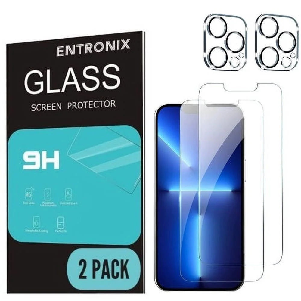 Tempered Glass Screen Protector for Iphone 12 Pro Max, 2 Tempered Glass with 2 Camera Glass Lens Cover Flim [Case Friendly][Scratch-Resistant]