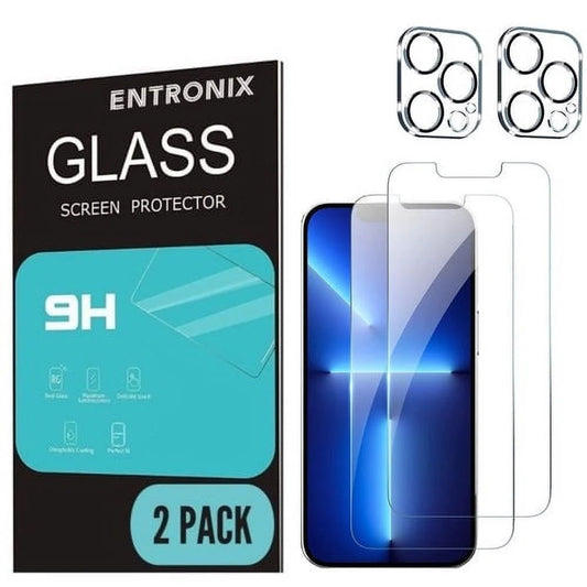 Tempered Glass Screen Protector for Iphone 12 Pro Max, 2 Tempered Glass with 2 Camera Glass Lens Cover Flim [Case Friendly][Scratch-Resistant]