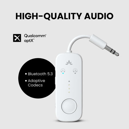 SkySync Duo: Bluetooth 5.3 Travel Audio Adapter