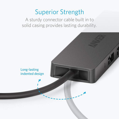 Anker USB Hub 4 Ports, Multiple USB 3.0 Hub, USB Splitter for Laptop, Extender for A Port Laptop, PC, Desktop and More [Charging Not Supported](2ft USB-A)