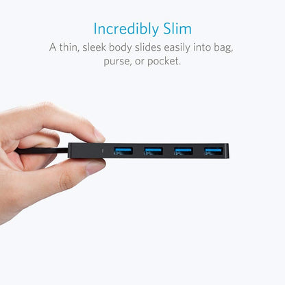 Anker USB Hub 4 Ports, Multiple USB 3.0 Hub, USB Splitter for Laptop, Extender for A Port Laptop, PC, Desktop and More [Charging Not Supported](2ft USB-A)