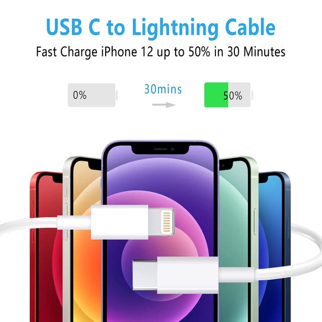 RCTech Trio USB-C to Lightning 6FT Fast Charge Cable