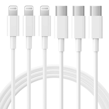 RCTech Trio USB-C to Lightning 6FT Fast Charge Cable