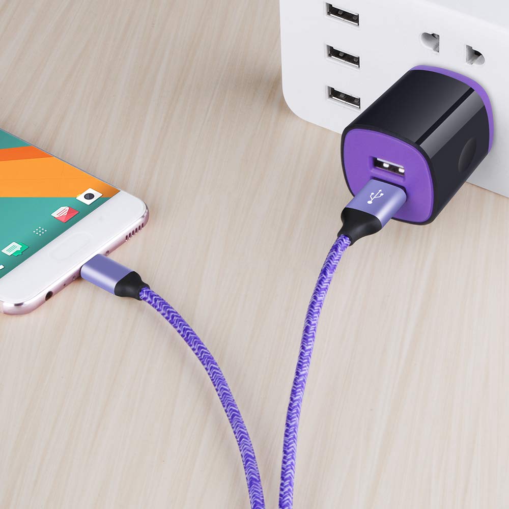 USB C Charger, AndHot Dual Port 2.1A Charger Block Plug+6ft Type C Fast Charging Cable for Samsung Galaxy S26 S25 S24 S23 S22 S21 S20 Note20 A57 A37 A17 A56 A16 A25 A35 A55 A15 A54 A14 A13 A23 A53 A32