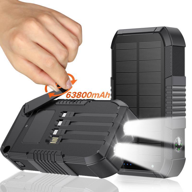 New Solar Portable Power Source Large Capacity Hand Solar Charging Unit Outdoor Emergency Charger