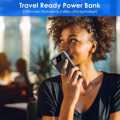 Ultra-thin 20000mAh Power Bank Dual USB Flashlight
