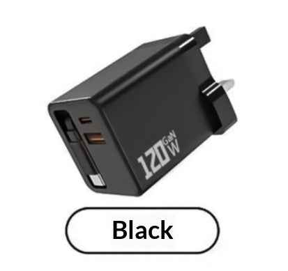 120W GaN Fast Charger with Retractable Cable