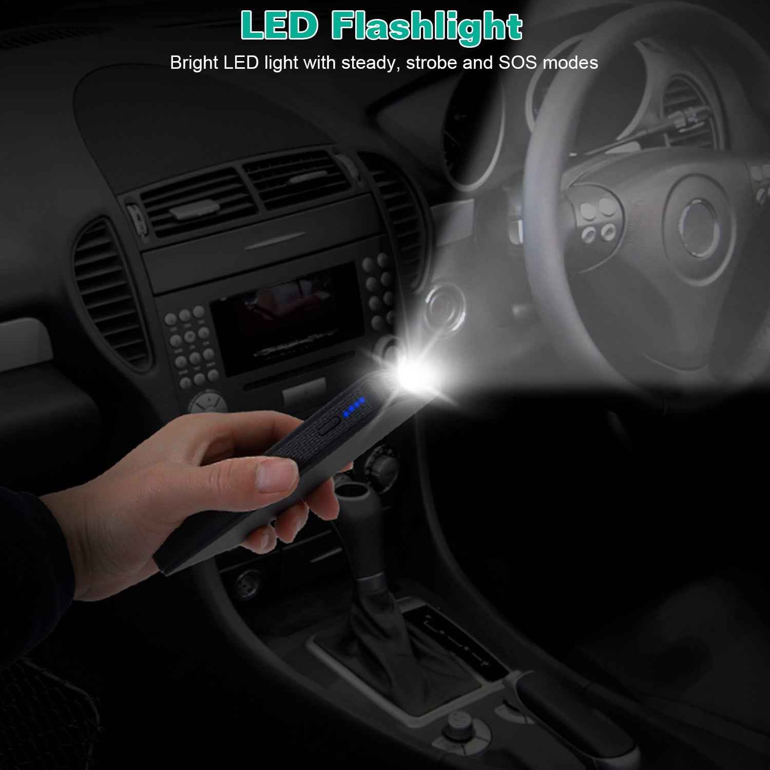 12V 20000mAh Car Jump Starter Power Bank with Lights