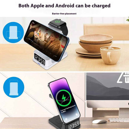 Magnetic 3-in-1 Wireless Charger with Clock