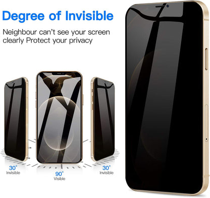 2 Pack Privacy Screen Protector for Iphone 12 Pro Max, Premium 4D Curved Edge to Edge Full Coverage Privacy Tempered Glass Screen Protector for Iphone 12 Pro Max（6.7 Inch）