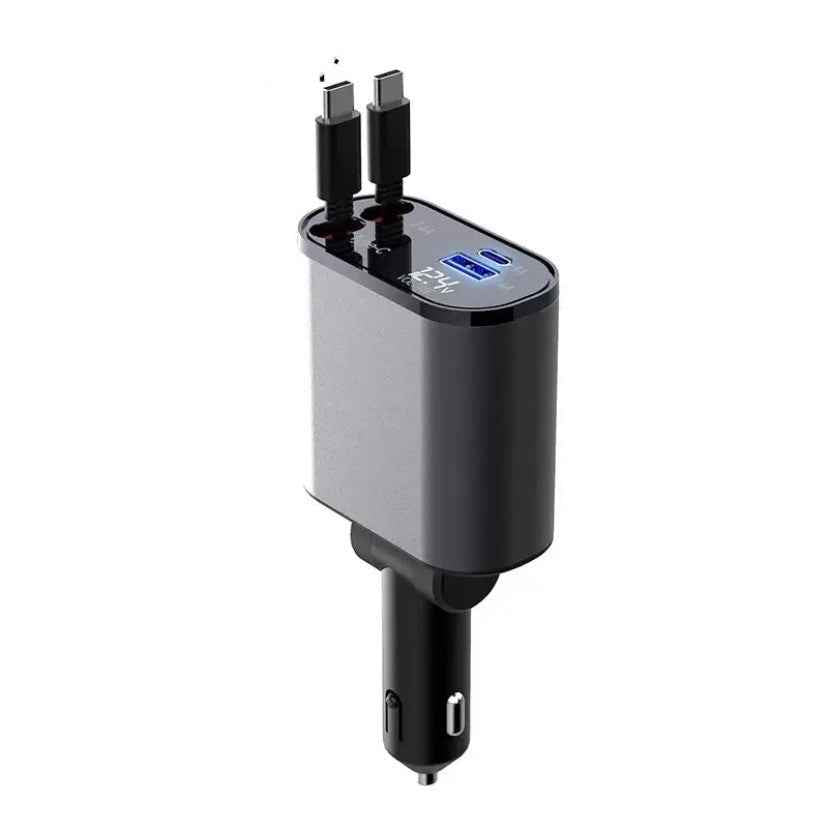 100W Metal Car Charger USB & Type-C Fast Adapter