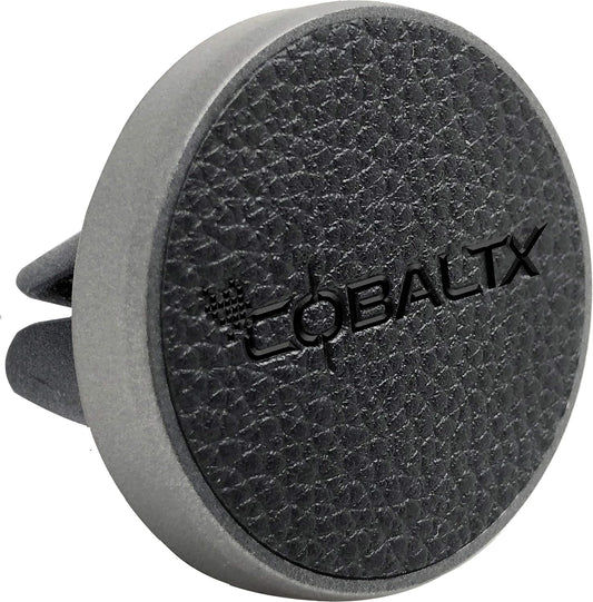 Universal Magnetic Air Vent Mount Ultra-Compact Leather Luxury Series Compatible with Iphone X/10/8/7/6 S8/S7/S6 Ios/Android Smartphone Car Cell Phone Mount Snap Technology CHARCOAL/LEATHER