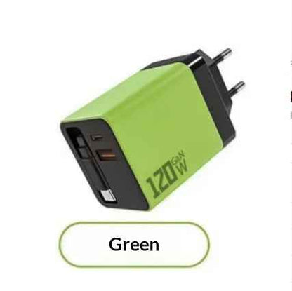 120W GaN Fast Charger with Retractable Cable