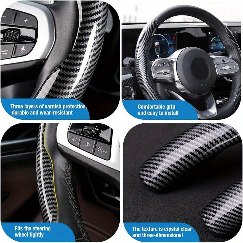 Upgrade Your Driving Experience With A Non-Slip Carbon Fiber Steering Wheel Cover!