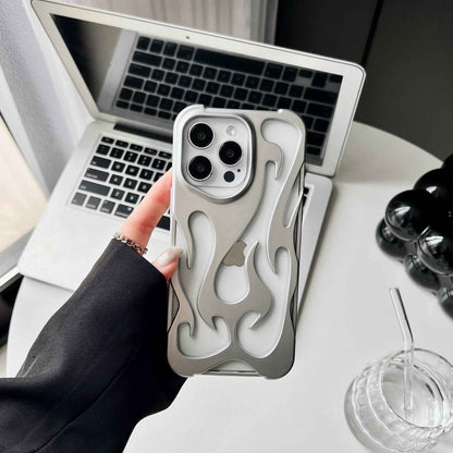 Flame Pattern Electroplating Heat Dissipation Phone Case