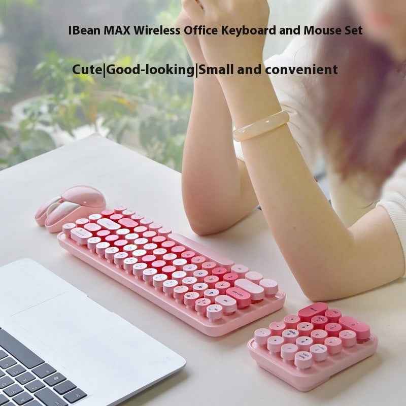 Wireless Keyboard And Mouse Three-piece Suit Cute Portable