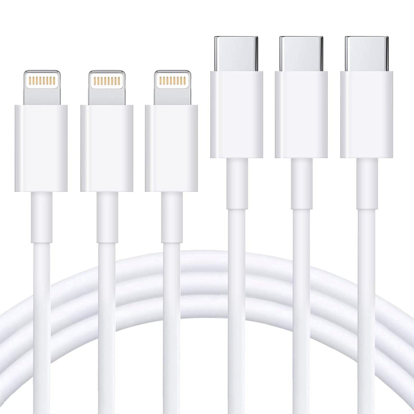 RCTech Trio USB-C to Lightning 6FT Fast Charge Cable