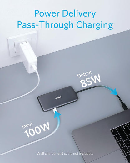 Anker Laptop Docking Station Dual Monitor, 8-in-1 USB C Hub, 4K Dual Monitor with 2 HDMI, 1 Gbps Ethernet Hub, 85W Power Delivery, SD Card Reader, for XPS and More (Charger not Included)