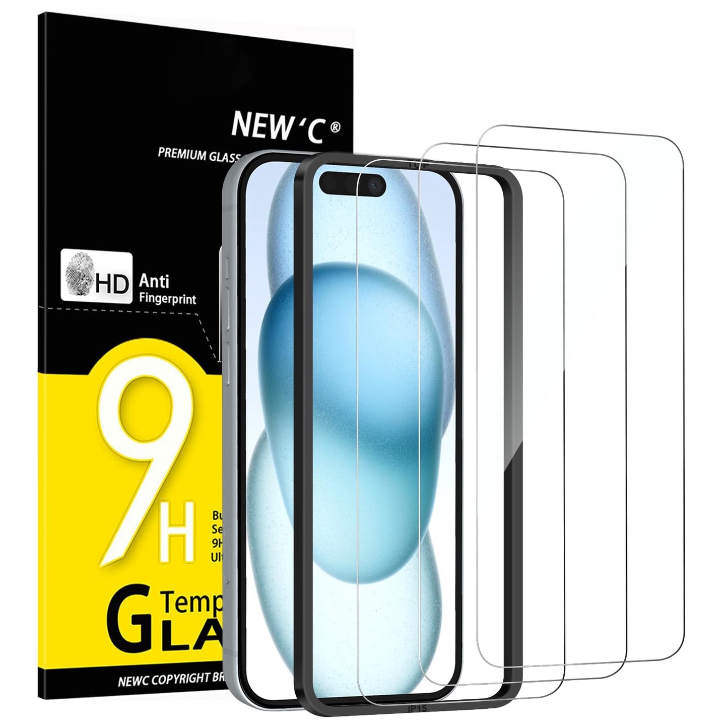 NEW'C 3 Pack iPhone 11/XR Tempered Glass Protectors