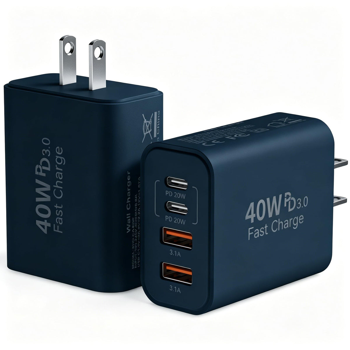 USB C Wall Charger Block, 40W USB Type C iPhone Charger Fast Charging Block