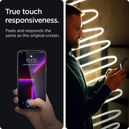 Spigen AluminaCore Tempered Glass Screen Protector [Glas.tR EZ Fit - Privacy] designed for iPhone 17 Pro | iPhone 17 | iPhone 16 Pro [2 Pack] 9H+ Hardness, Aluminum-Enhanced Durability | Tempered Glass, Privacy