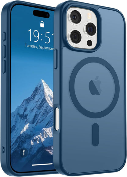 SUPFINE Magnetic for iPhone SE Case 2022 (3rd)/2020 (2nd), iPhone 8 Case (Compatible with MagSafe) (Military Grade Drop Protection) Translucent Matte Phone Cover,Black