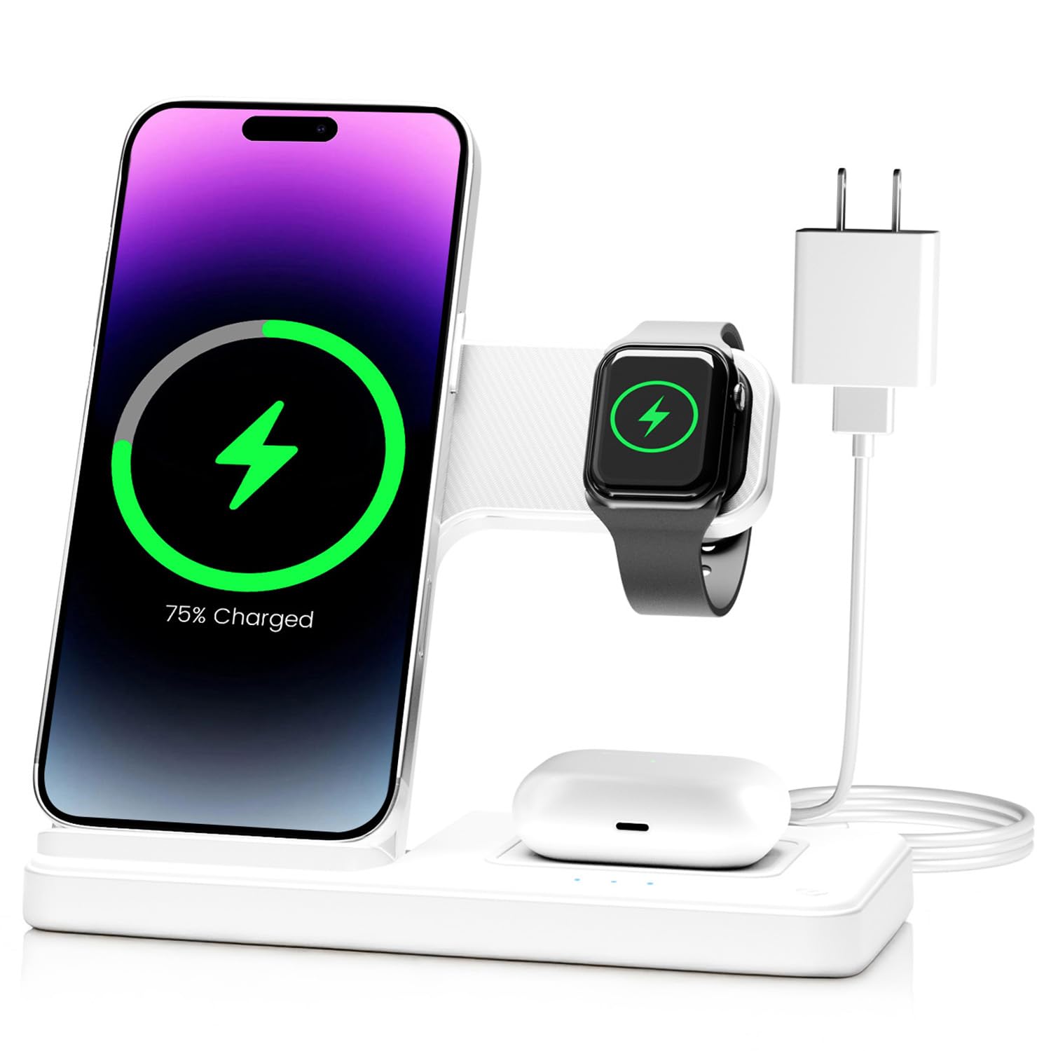 3-in-1 Charger Stand for iPhone, Watch, Airpods - Small Enterprise