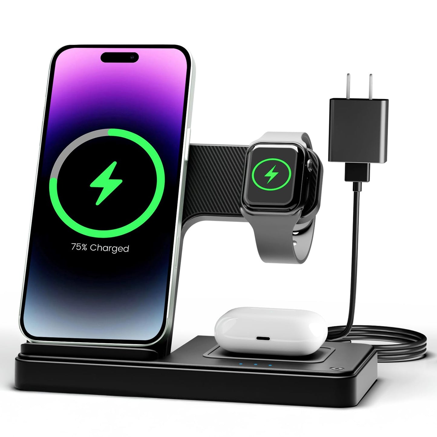 3-in-1 Charger Stand for iPhone, Watch, Airpods - Small Enterprise