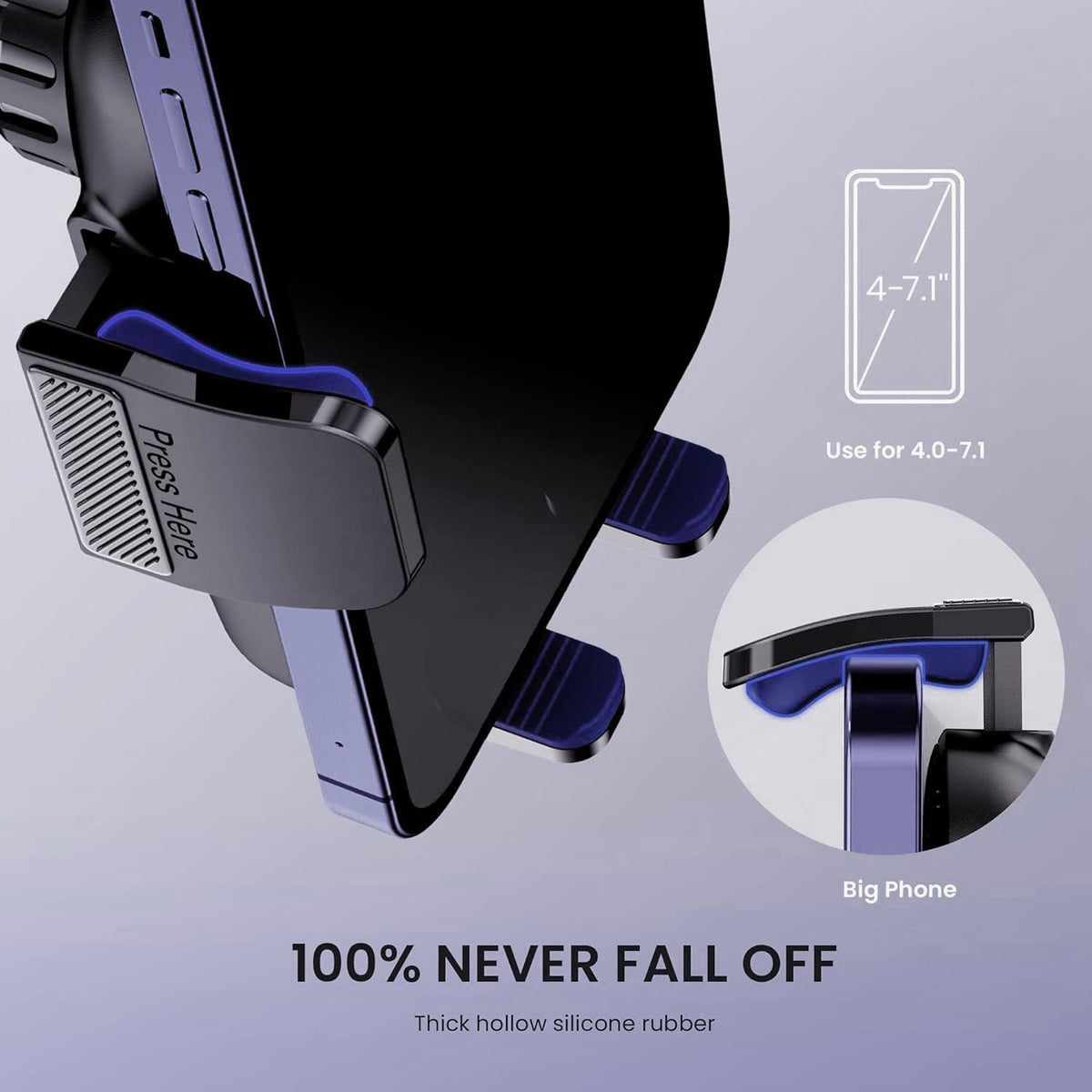 Qifutan Cell Phone Holder for Car Mount Car Vent Phone Mount, 360° Rotatable, Hands-Free Air Vent Holder for iPhone Smartphones Camera Mounts(4-7 Inch)