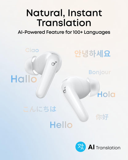 Soundcore P31i by Anker, Real-Time Adaptive Noise Cancelling, Hi-Res Sound, Translation Earbuds, 50H Playtime, Wireless Earbuds, Bluetooth Earphones, Spatial Audio, Fast Charging, IP55 (Black)