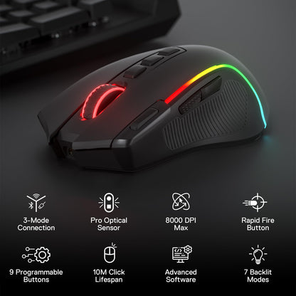 Redragon M612 PRO Swift RGB: 9-Button Gaming Mouse