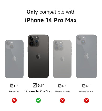 SURITCH for iPhone 14 Pro Max Case with Magnetic Camera Slide Cover and Adjustable Kickstand, Compatible with MagSafe, Shockproof Bumper Case Slim Protective Cover 6.7 Inch, Black