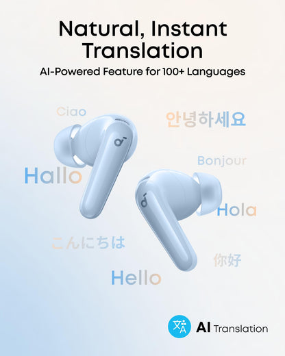 Soundcore P31i by Anker, Real-Time Adaptive Noise Cancelling, Hi-Res Sound, Translation Earbuds, 50H Playtime, Wireless Earbuds, Bluetooth Earphones, Spatial Audio, Fast Charging, IP55 (Black)