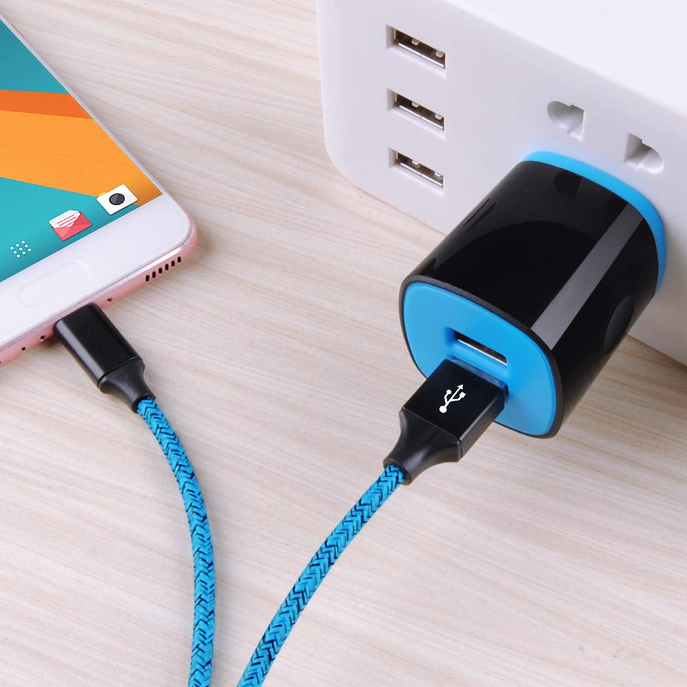 USB C Charger, AndHot Dual Port 2.1A Charger Block Plug+6ft Type C Fast Charging Cable for Samsung Galaxy S26 S25 S24 S23 S22 S21 S20 Note20 A57 A37 A17 A56 A16 A25 A35 A55 A15 A54 A14 A13 A23 A53 A32