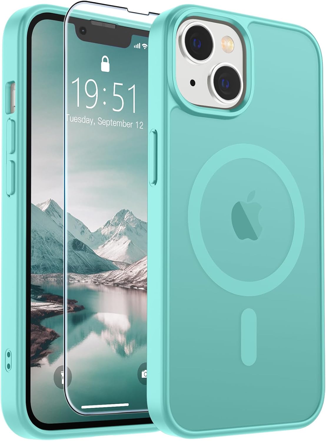 SUPFINE Magnetic for iPhone SE Case 2022 (3rd)/2020 (2nd), iPhone 8 Case (Compatible with MagSafe) (Military Grade Drop Protection) Translucent Matte Phone Cover,Black
