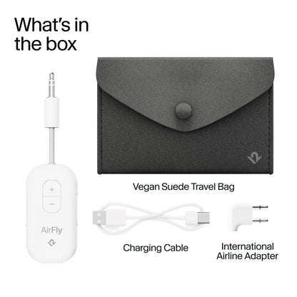 Twelve South AirFly SE | Bluetooth Wireless Audio Transmitter Adapter for AirPods/Headphones, 20+ Hr Battery, Works with 3.5mm aux Jacks on Airplanes, TVs, Gym Equipment, and Travel - Small Enterprise