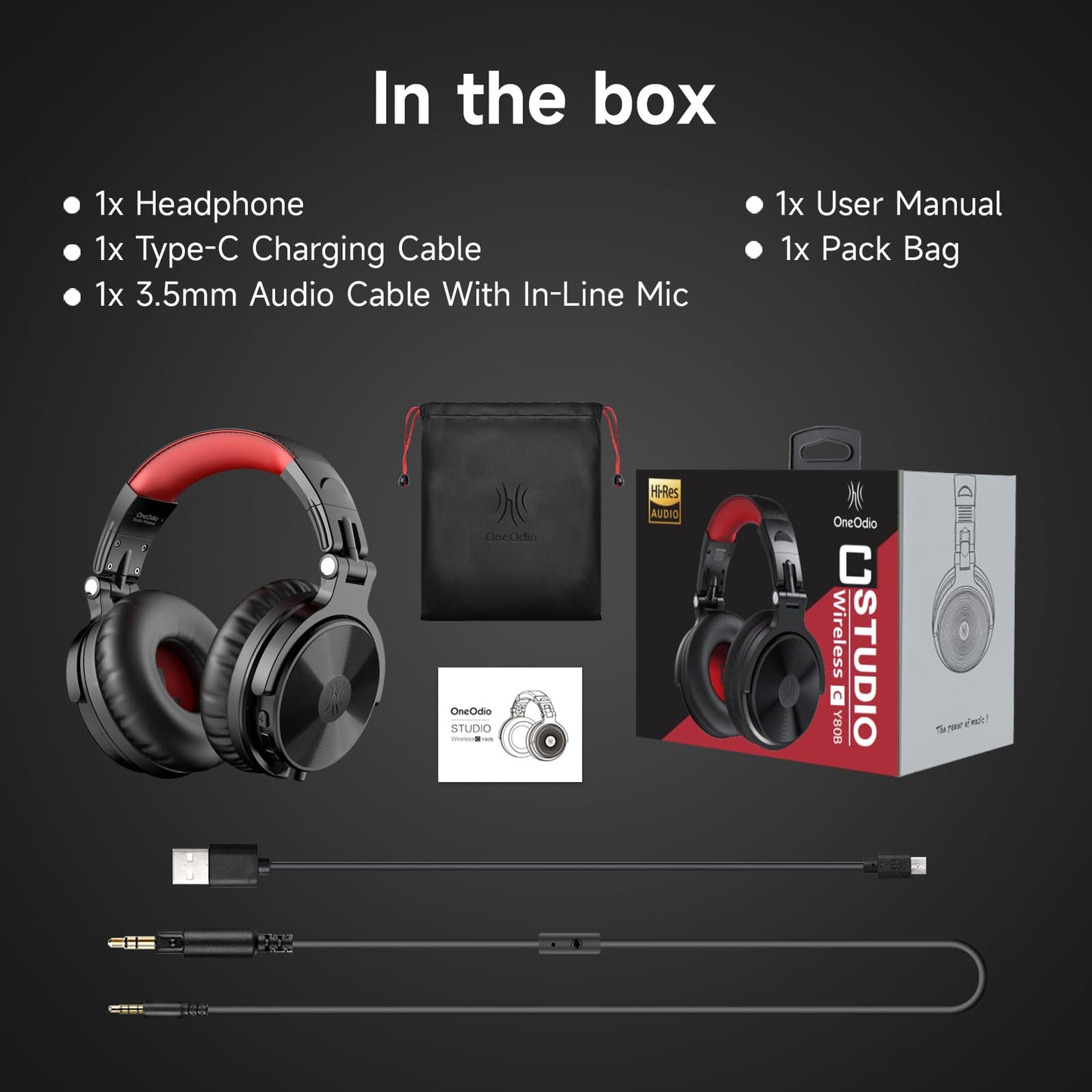 OneOdio ProC: 110Hr Bluetooth Foldable Bass Headset