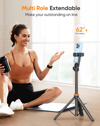 62 Phone Tripod & Selfie Stick with Remote