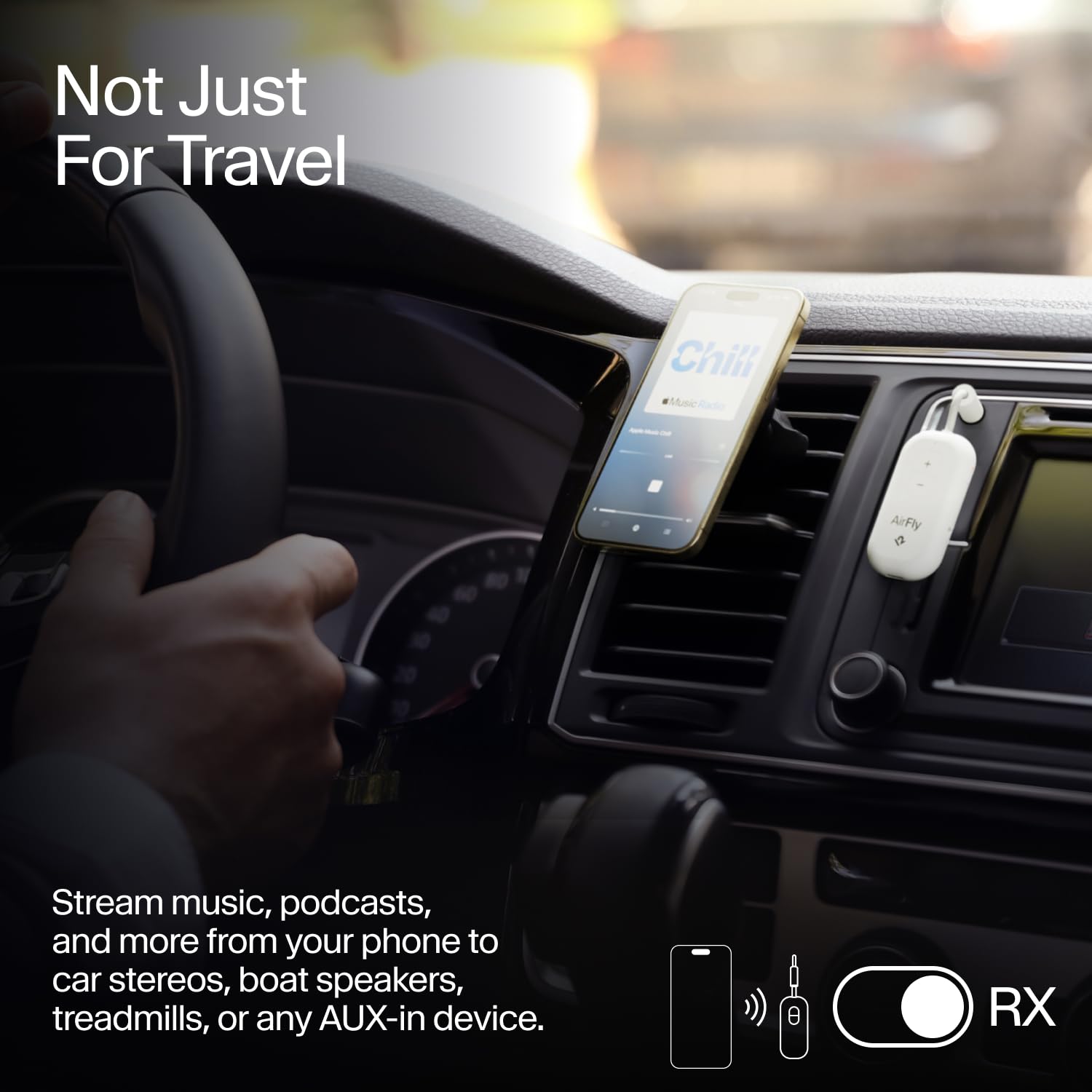 Twelve South AirFly SE | Bluetooth Wireless Audio Transmitter Adapter for AirPods/Headphones, 20+ Hr Battery, Works with 3.5mm aux Jacks on Airplanes, TVs, Gym Equipment, and Travel - Small Enterprise