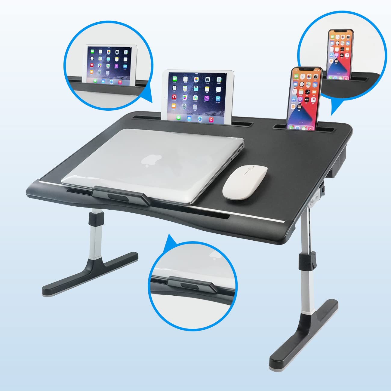 FlexiFold XL: Adjustable Laptop Tray for Bed & Sofa