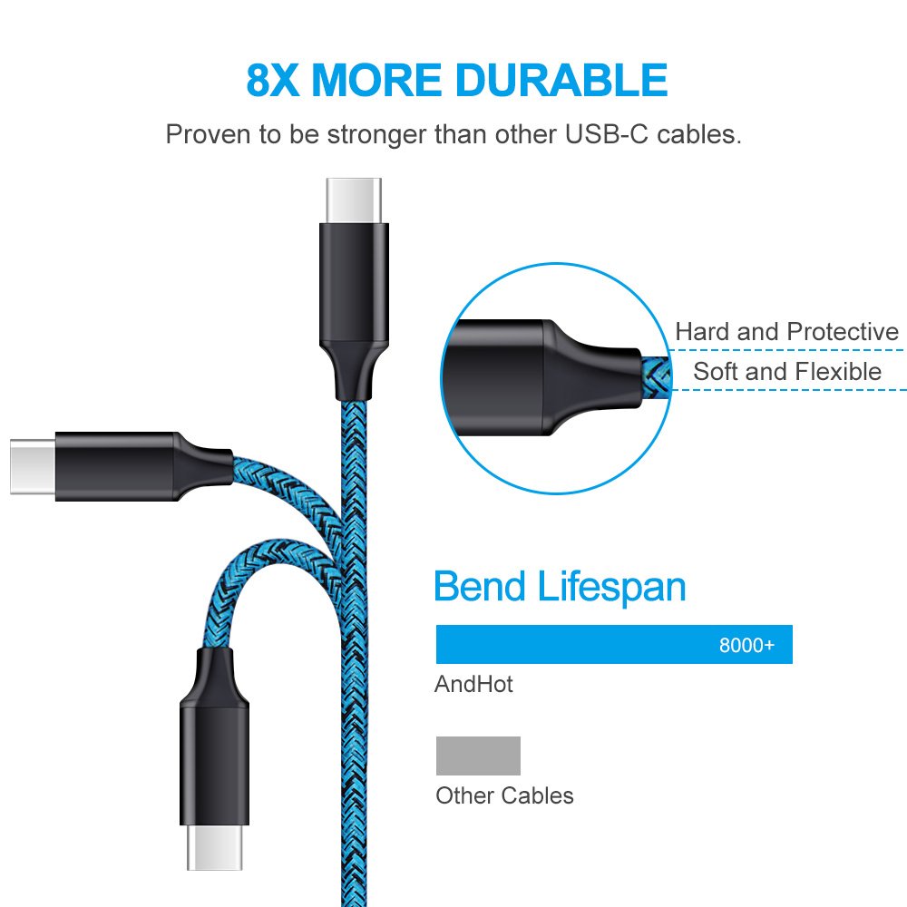 USB C Charger, AndHot Dual Port 2.1A Charger Block Plug+6ft Type C Fast Charging Cable for Samsung Galaxy S26 S25 S24 S23 S22 S21 S20 Note20 A57 A37 A17 A56 A16 A25 A35 A55 A15 A54 A14 A13 A23 A53 A32