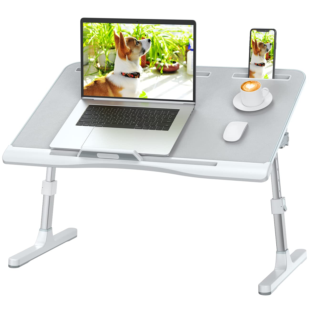 FlexiFold XL: Adjustable Laptop Tray for Bed & Sofa