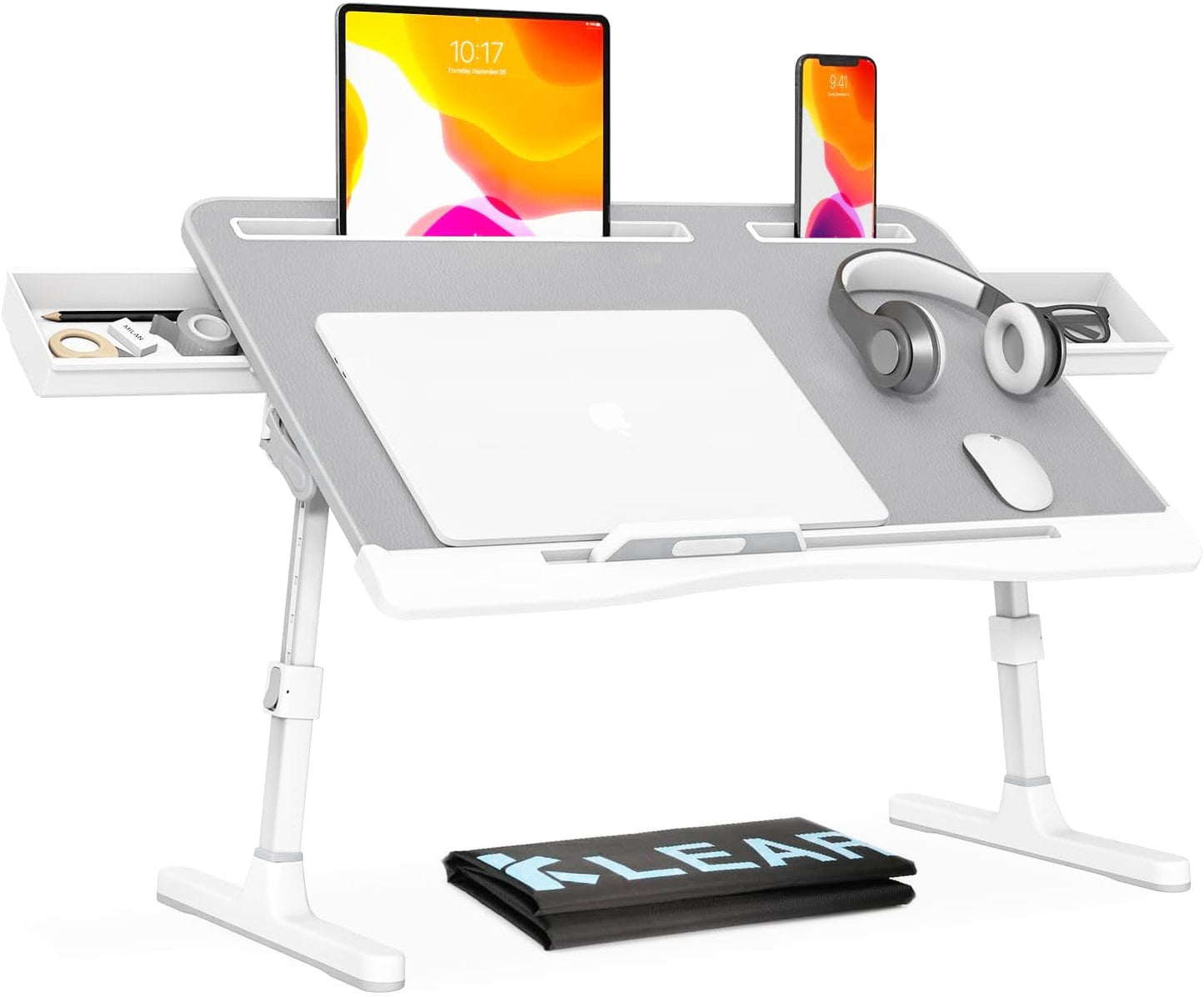 FlexiFold XL: Adjustable Laptop Tray for Bed & Sofa