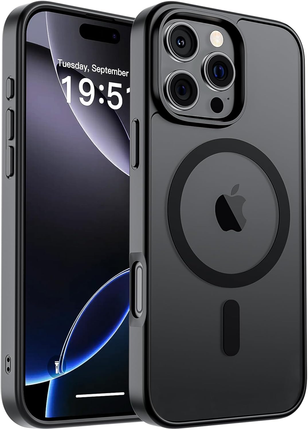 SUPFINE Magnetic for iPhone SE Case 2022 (3rd)/2020 (2nd), iPhone 8 Case (Compatible with MagSafe) (Military Grade Drop Protection) Translucent Matte Phone Cover,Black
