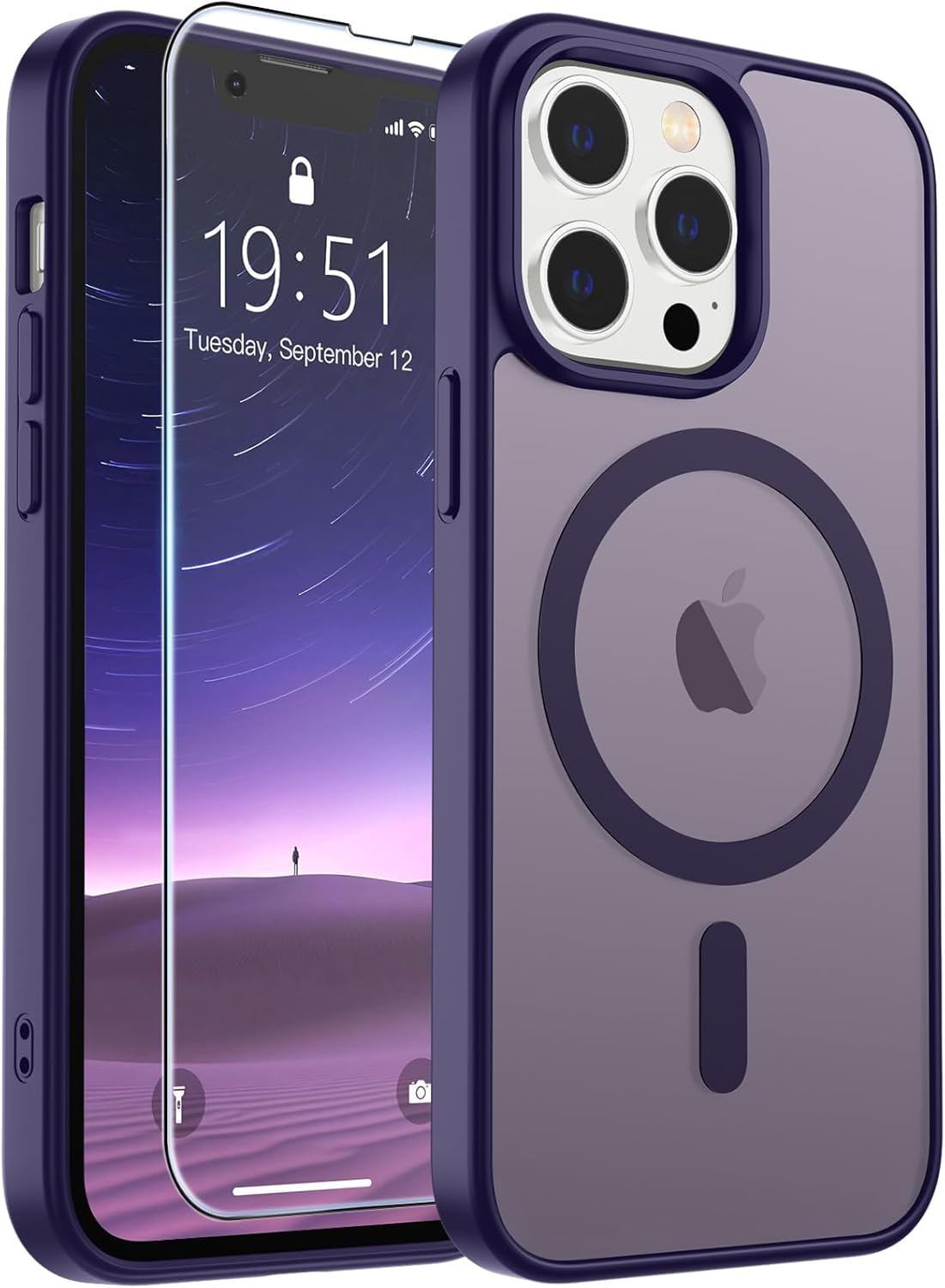 SUPFINE Magnetic for iPhone SE Case 2022 (3rd)/2020 (2nd), iPhone 8 Case (Compatible with MagSafe) (Military Grade Drop Protection) Translucent Matte Phone Cover,Black